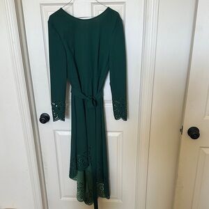 SHEIN Dark Green Lace Cuff Dress